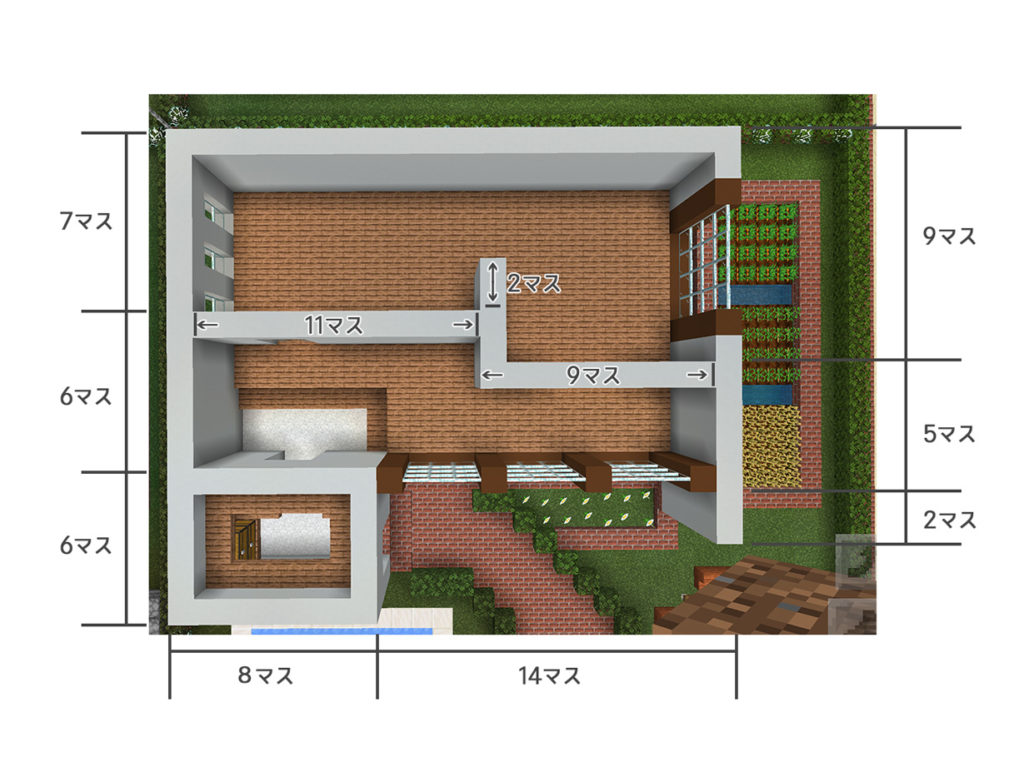 マイクラ建築 簡単作成 おしゃれでモダンな家の設計図